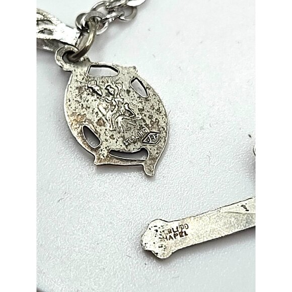 Vintage Chapel Sterling Silver Signed Rosary Bracelet Aurora Borealis Crystal 8" - Picture 5 of 8